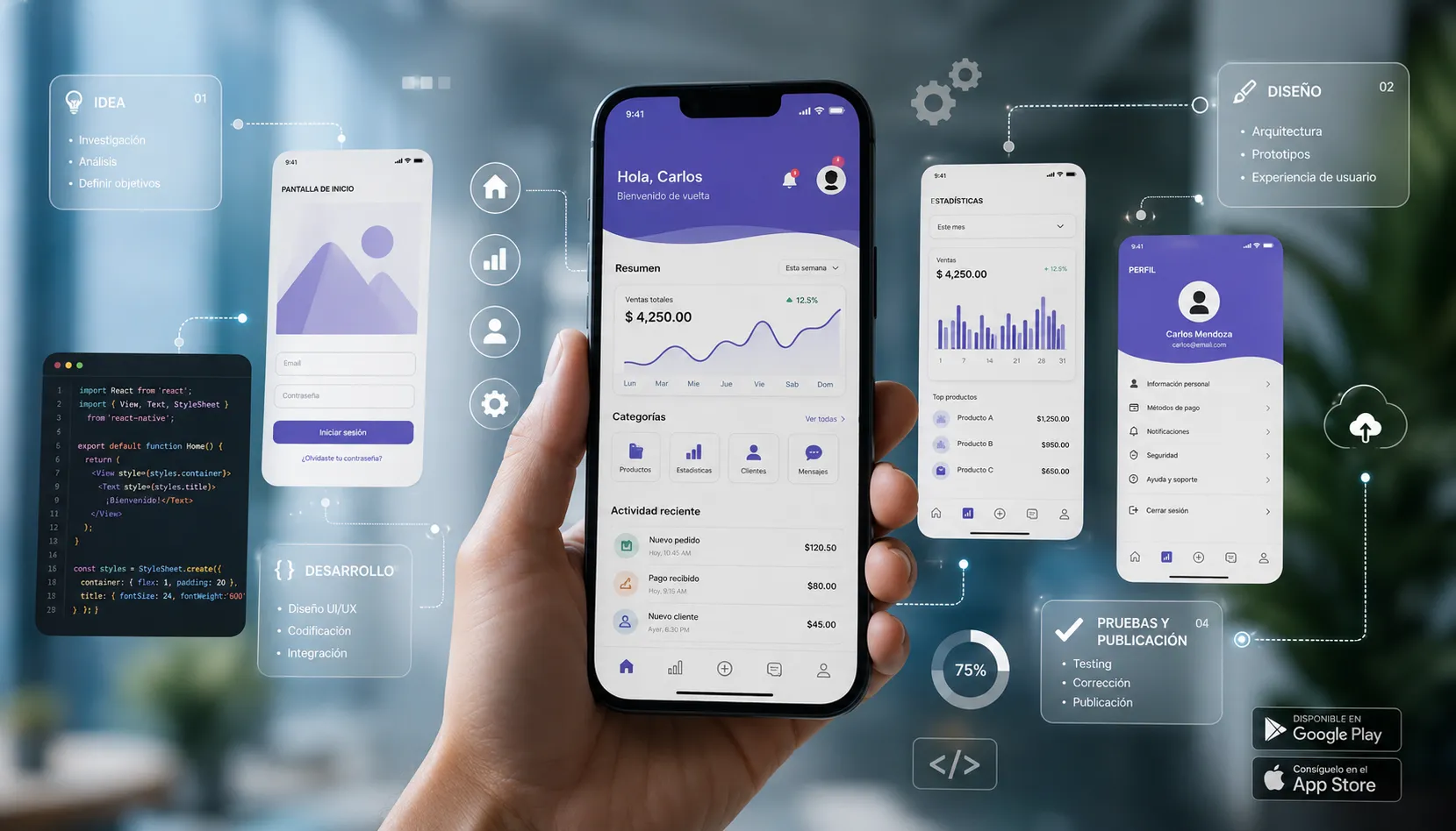 Desarrollo de aplicaciones móviles iOS y Android personalizadas